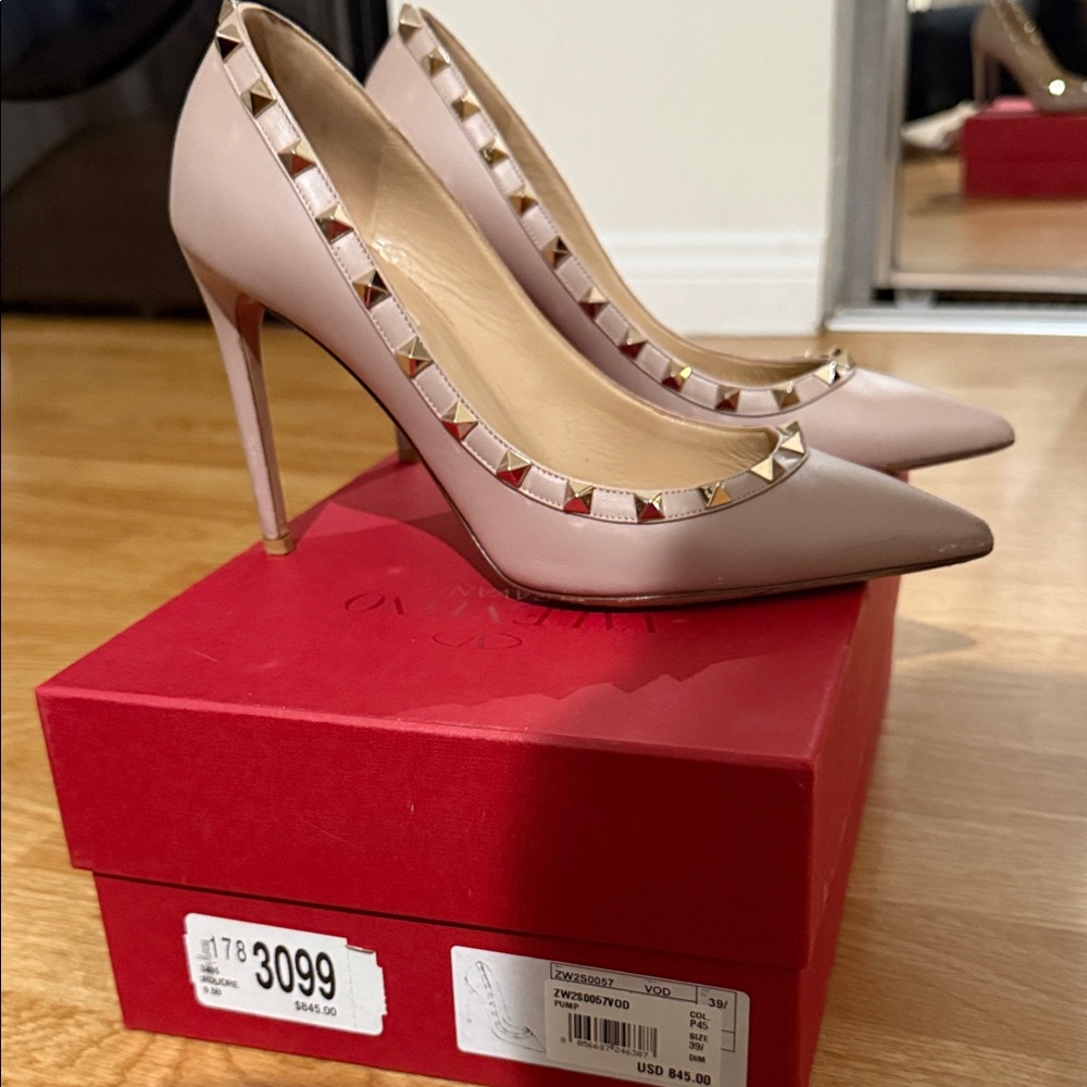 Valentino Pink Studded Heels - Picture 2 of 4